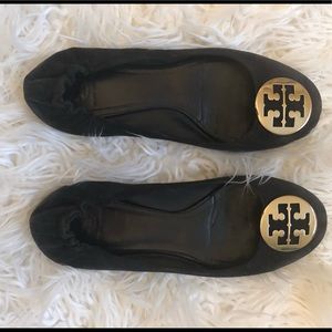 Tory Burch Navy Blue Suede Flats